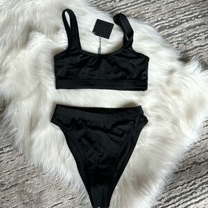 Dixperfect two piece Black high rise swimsuit NWT!!! Size Small